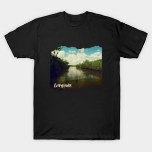 Everglades Boat photo Key West Florida blue sky palmtree landscape USA nature lovers T-Shirt